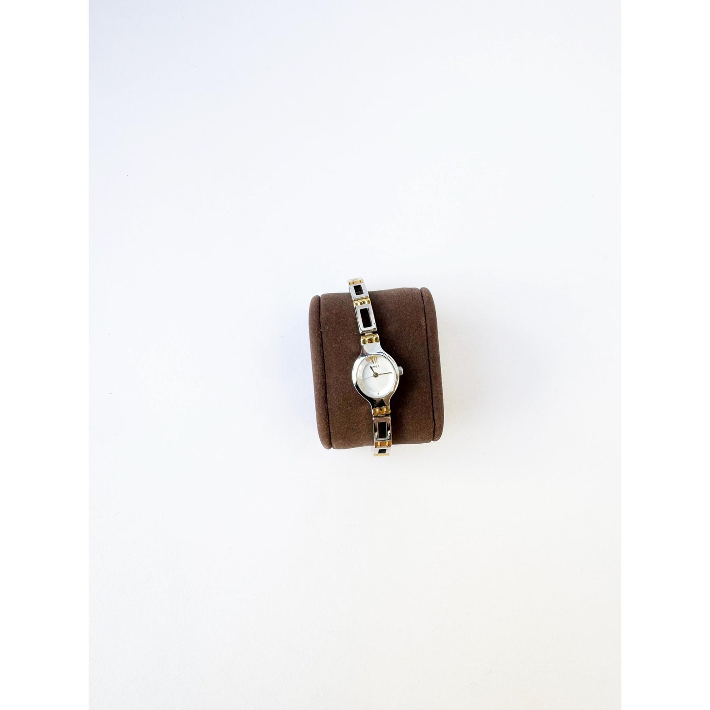 Vintage Classic Small Two Tone Watch with White Circle Face | TIMEX