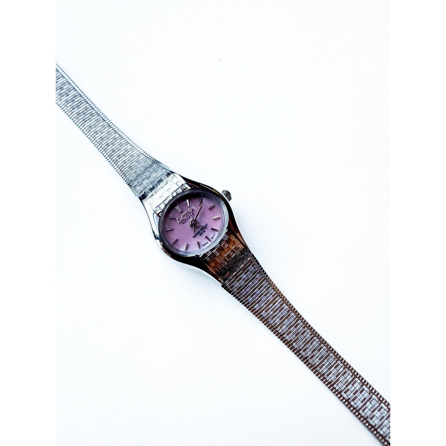 Vintage Silver Watch with Pink Face l Activa
