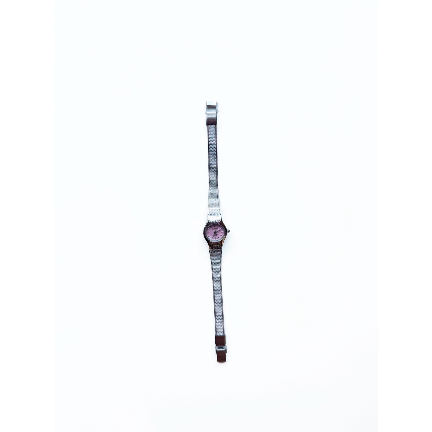 Vintage Silver Watch with Pink Face l Activa