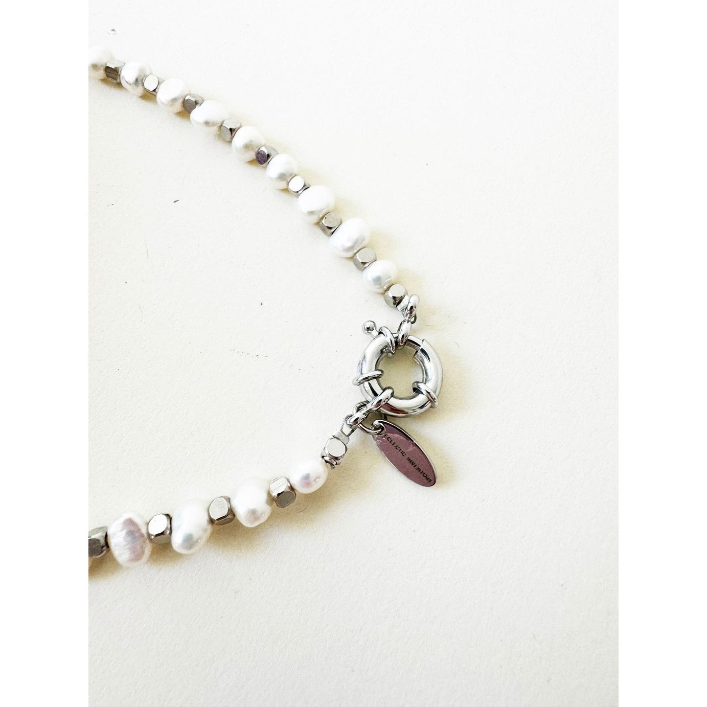 Watch Necklace | Vintage One of a Kind Pearl Watch Choker 10K White Gold Face