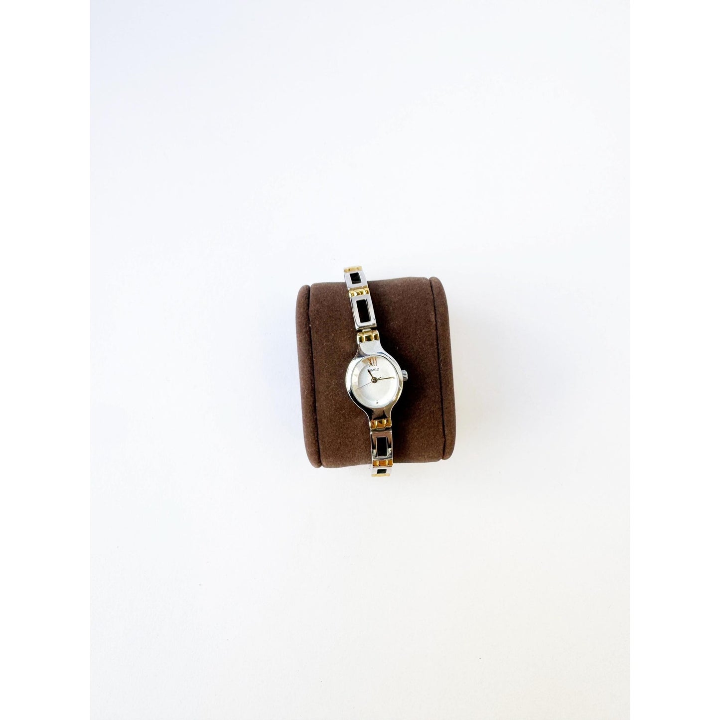 Vintage Classic Small Two Tone Watch with White Circle Face | TIMEX