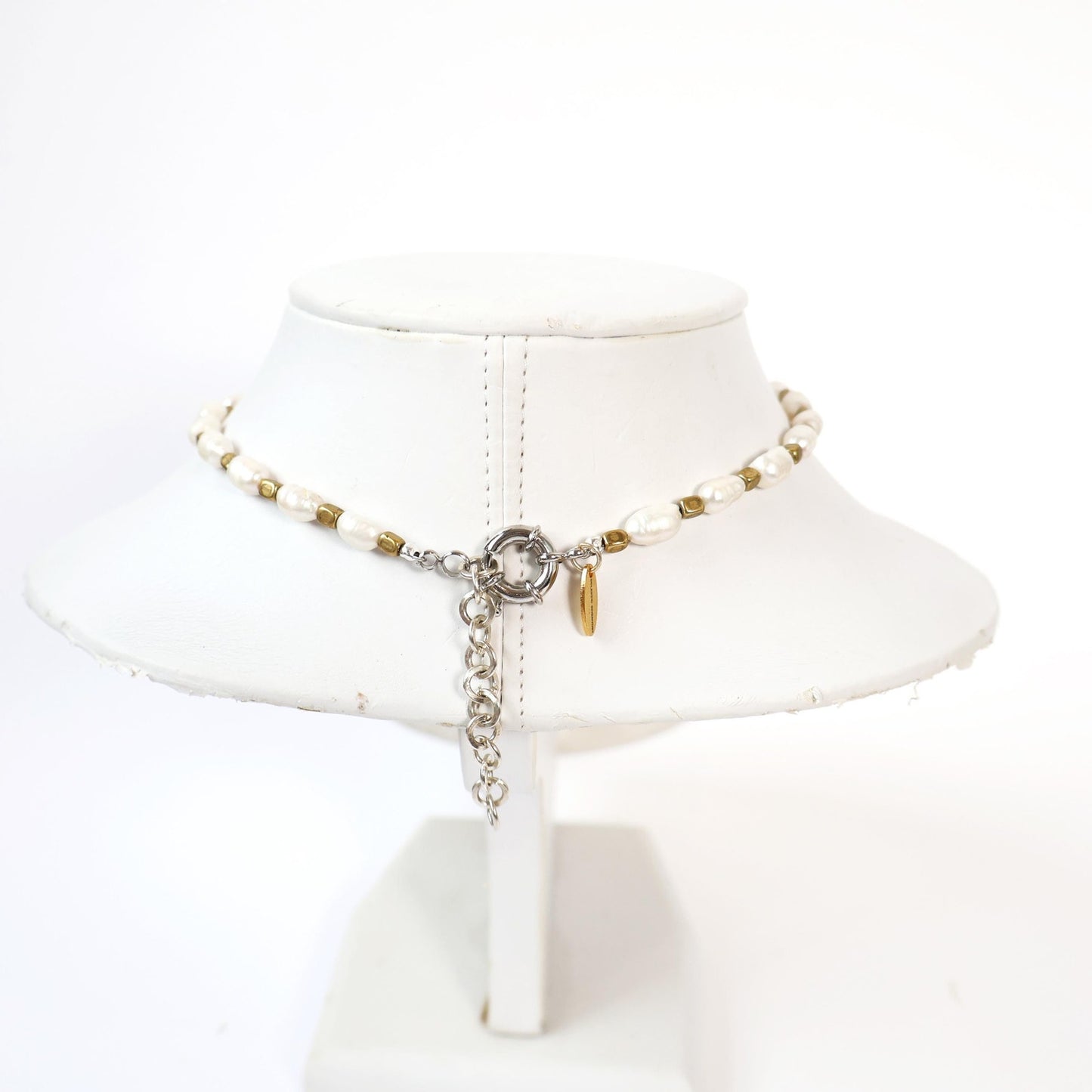Reworked Gold and Pearl Choker Necklace with Vintage watch Face (Nonworking) | LADY ELGIN