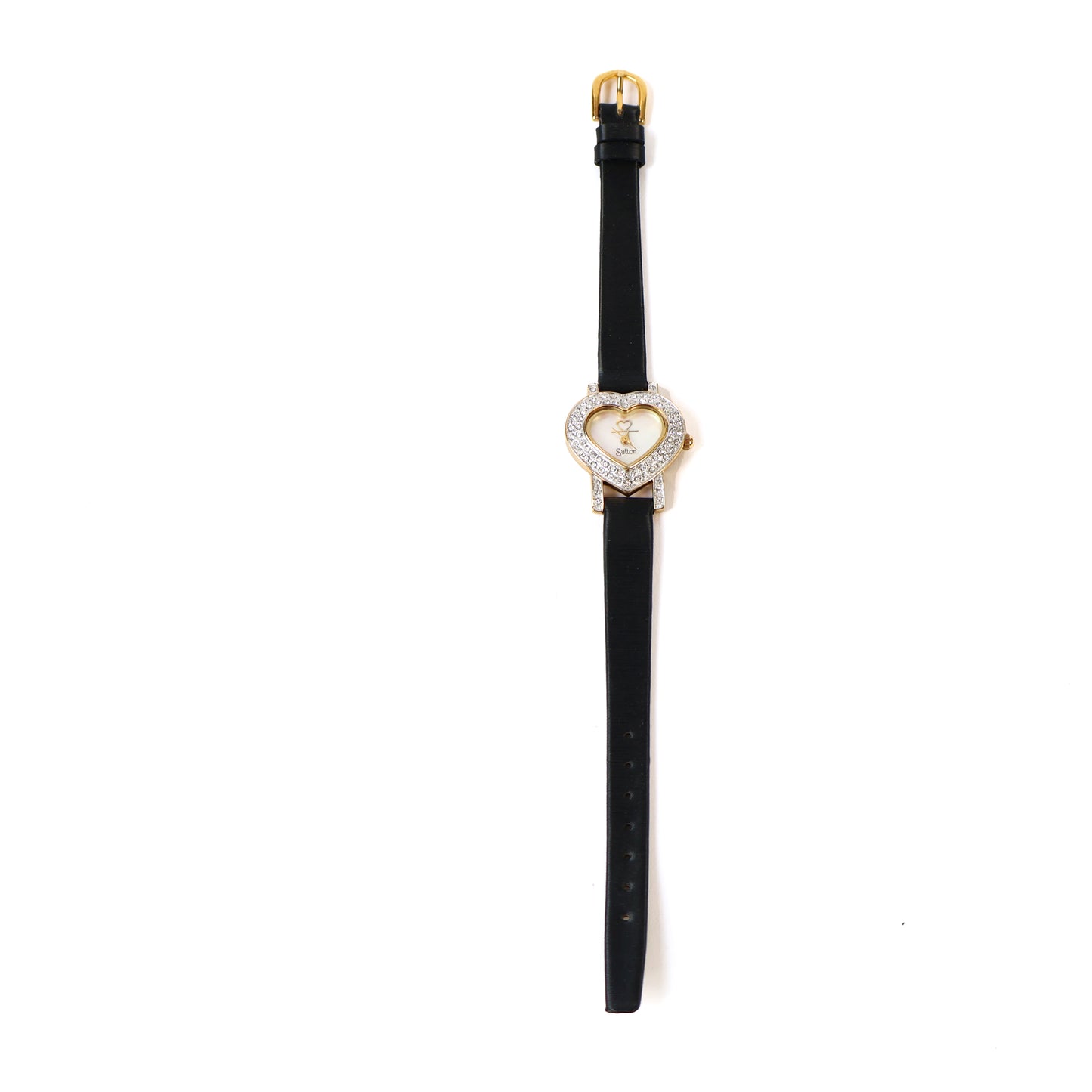Vintage Leather Watch with Mother of Pearl Heart Shaped Face | SULTON