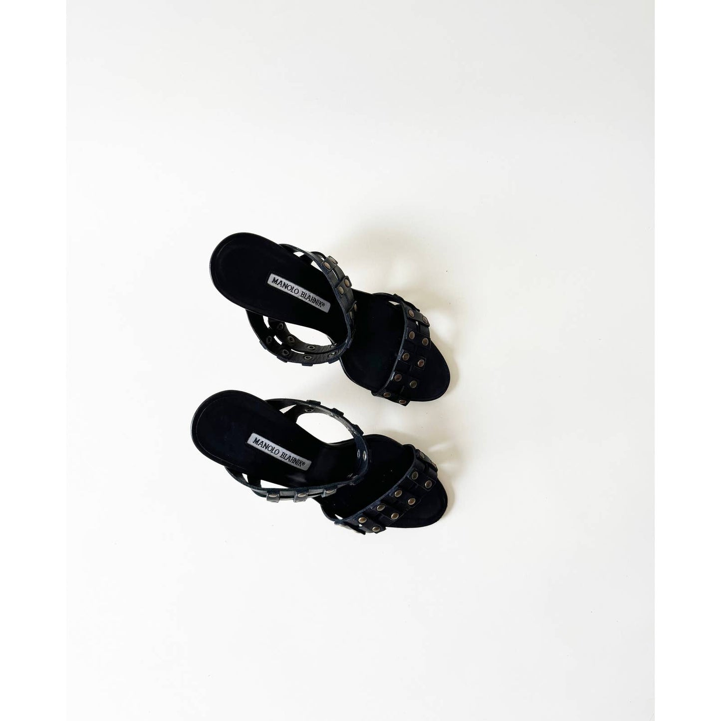 Vintage Manolo Blahnik Studded Boho Sandal Heels | Size 7 US 37.5IT