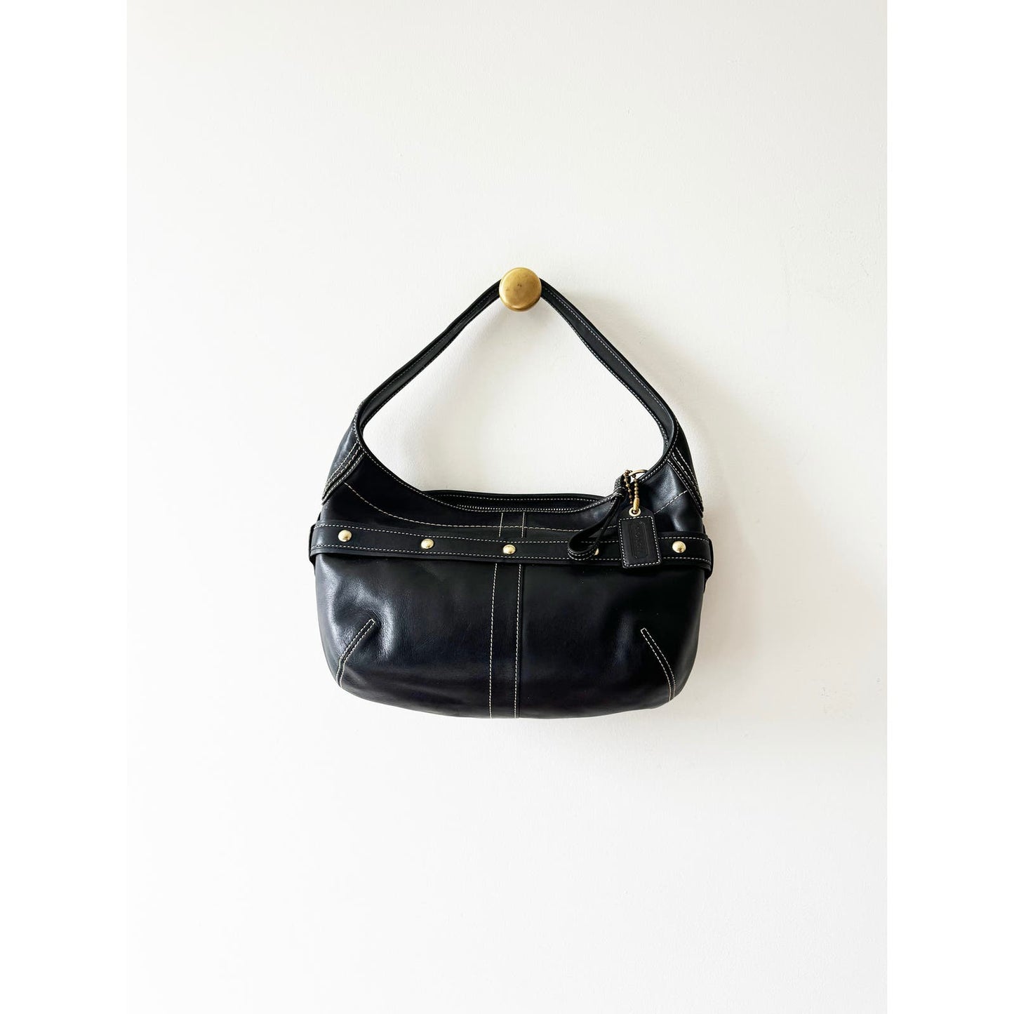 Vintage Coach Boho Black Shoulder Y2K Purse with Buckle