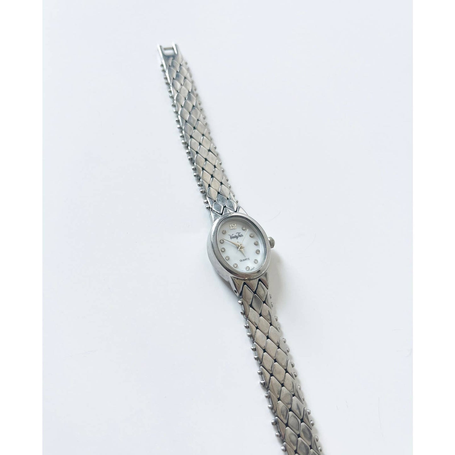 Vintage Silver Watch with Pearl Face
