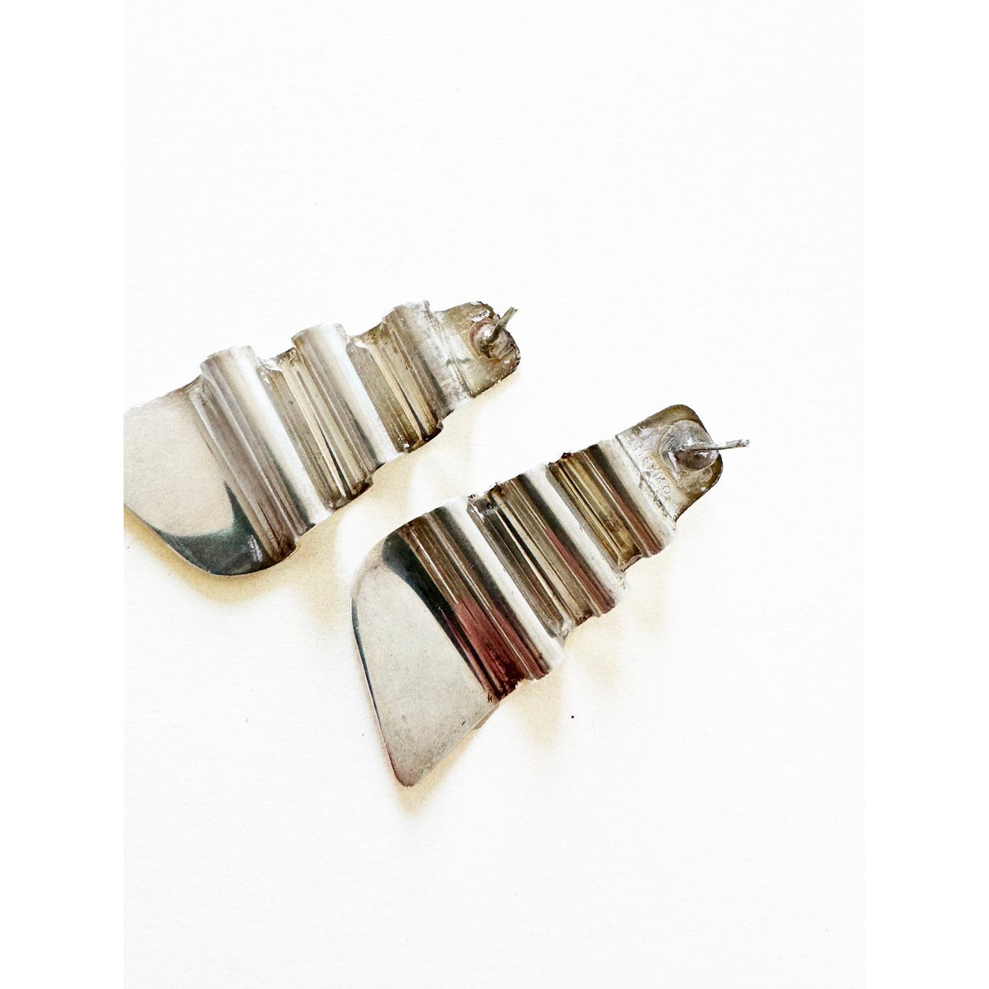 Vintage Rare Sterling Silver Wave Drop Earrings