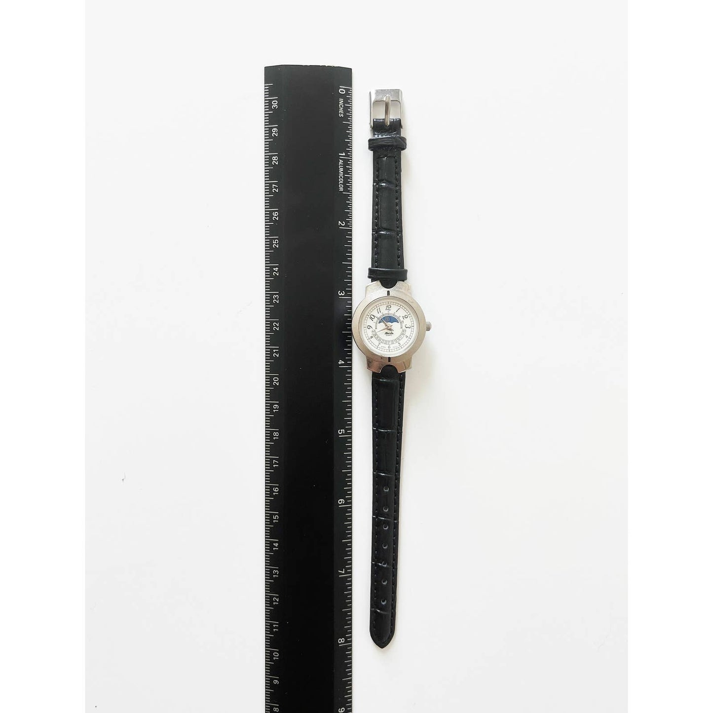 Vintage Croc Alexis Leather Watch with Silver Details | New Band and Battery