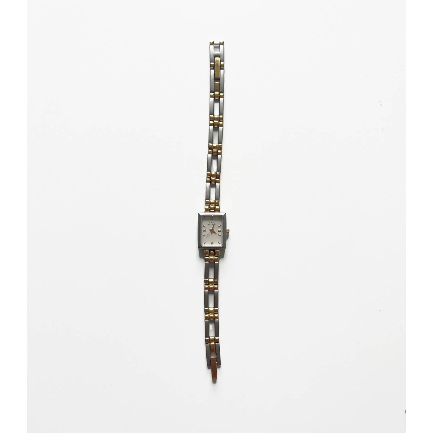 Vintage Two Tone Rectangular Bracelet Watch