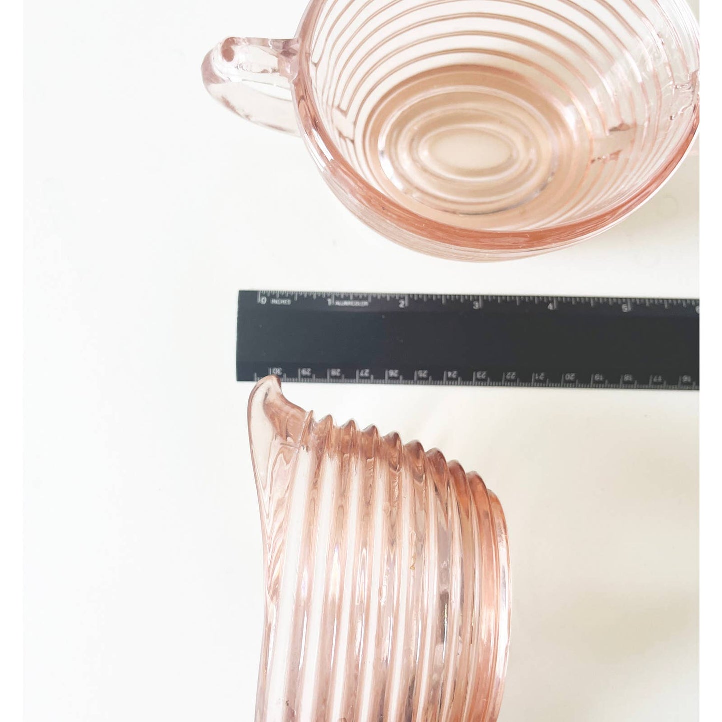 Vintage Pink Impression Coffee Milk Glasses | Pretty Pink Kitchenware | Eclectic Glassware