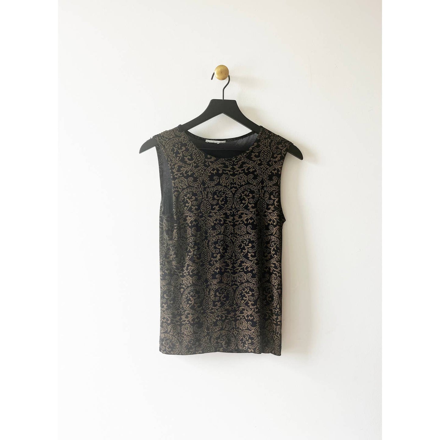 Vintage Black Scroll Deign Y2k Tank Top