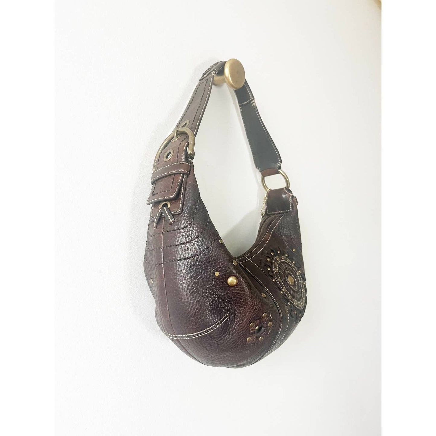 Vintage Coach Mini Boho Brown Leather Bag