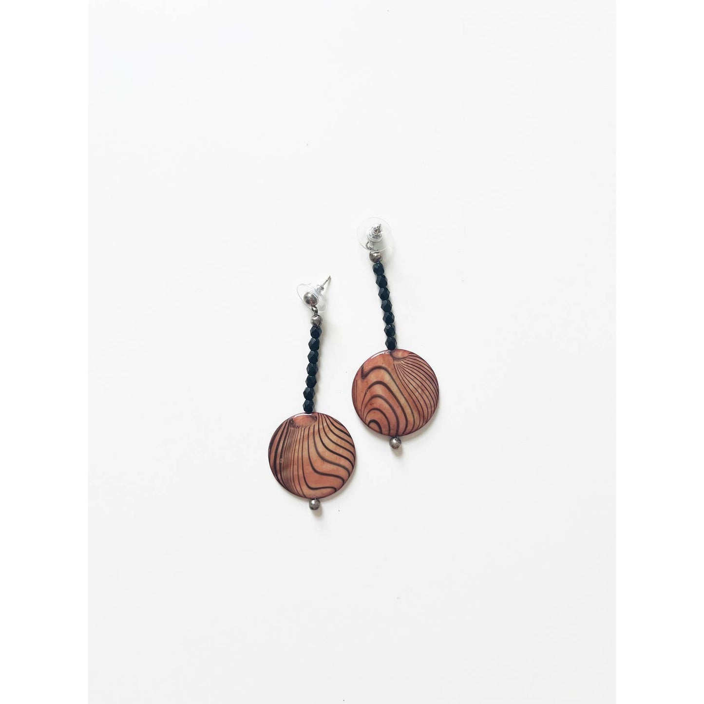 Vintage Drop Beaded Statement Shell Earrings