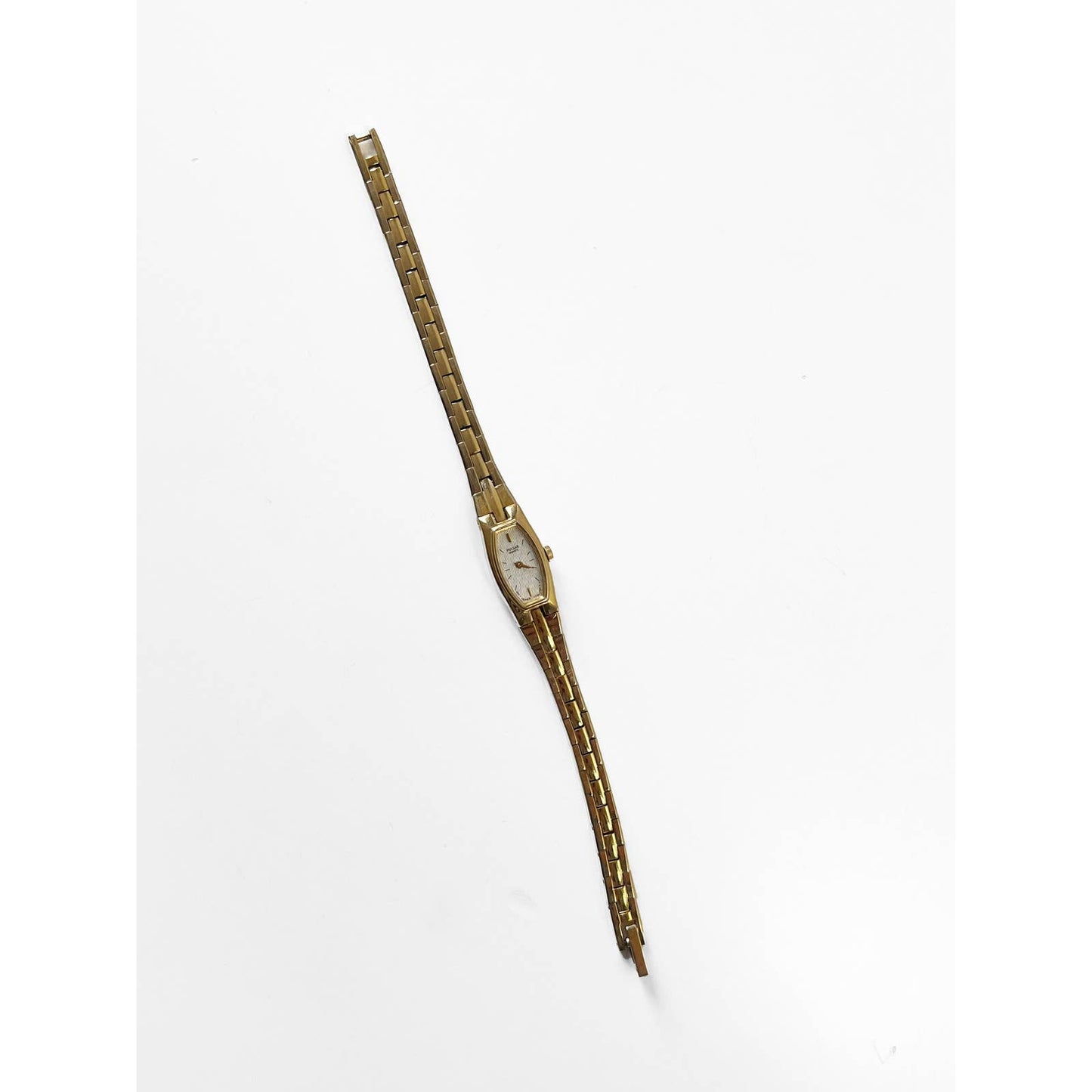 Vintage 90s Small Gold Watch with Skinny Face | Pulsar