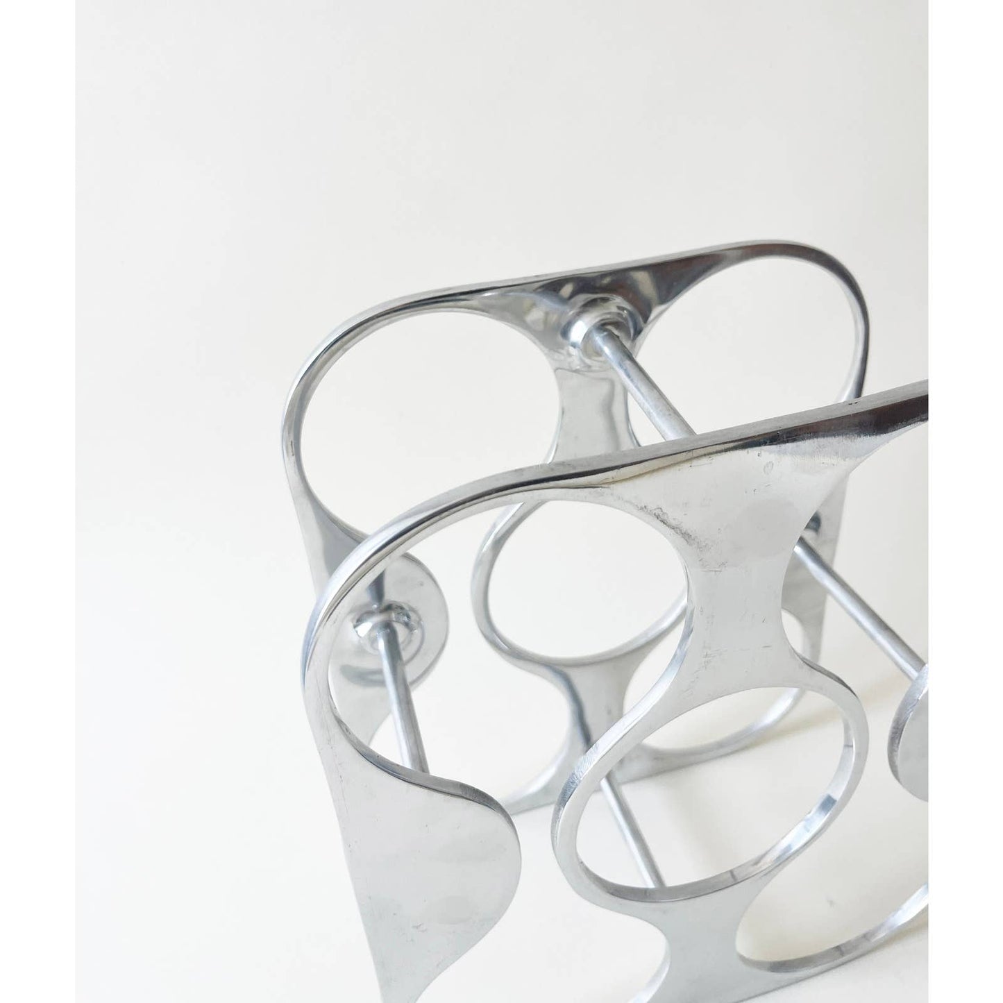 Vintage Silver Square Wine Rack | Modern Wine Shelf
