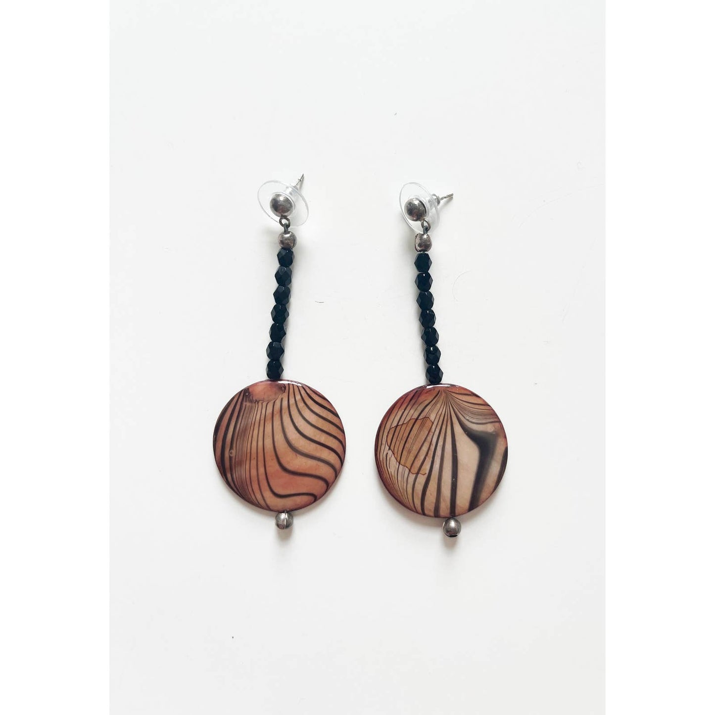 Vintage Drop Beaded Statement Shell Earrings
