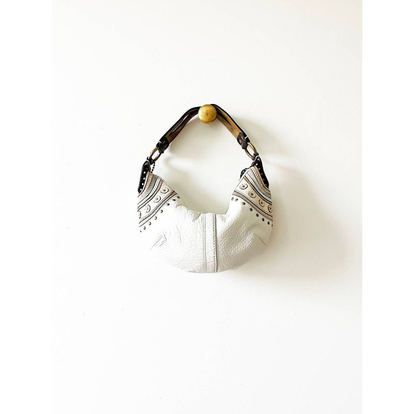 Vintage White Boho Coach Handbag Rare