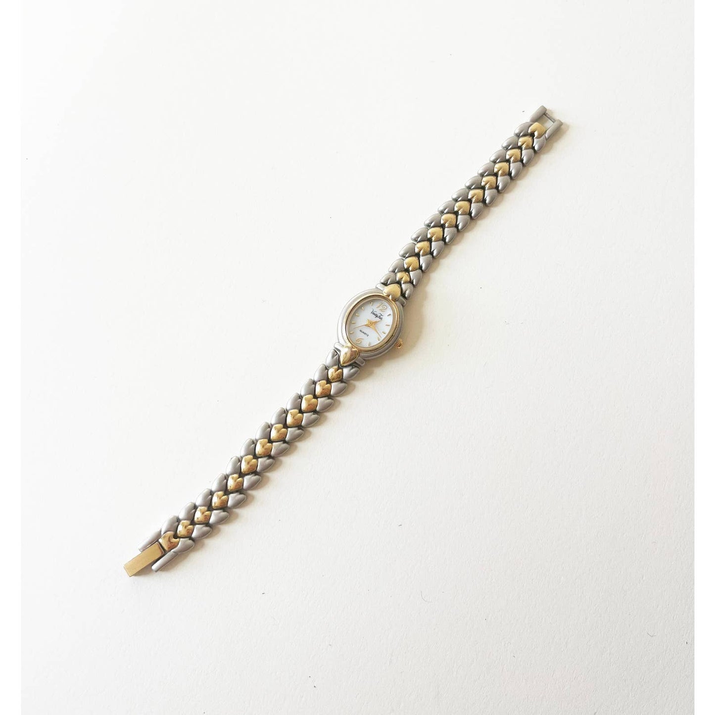 Vintage Two Tone 90s Watch with Heart Details