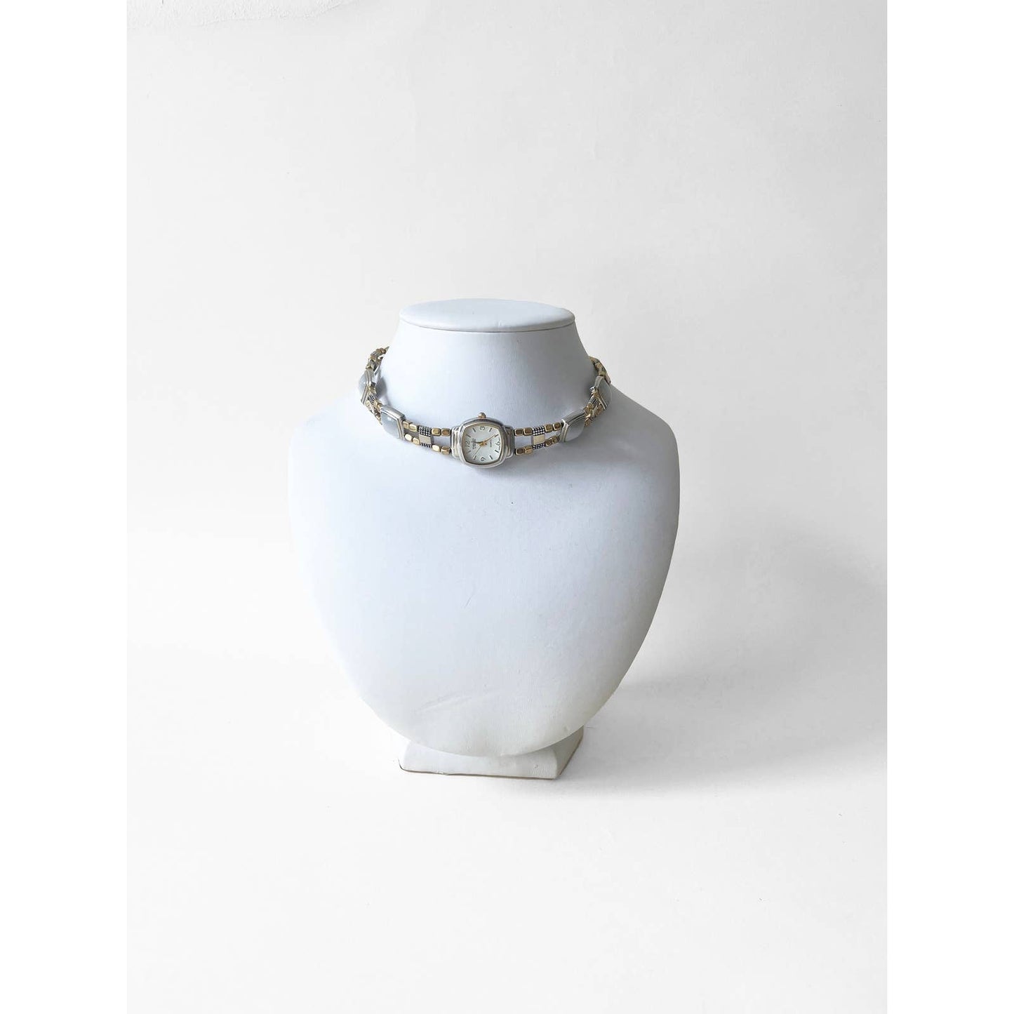 Watch Necklace | Vintage One of a Kind Watch Choker with Brass and Silver Details