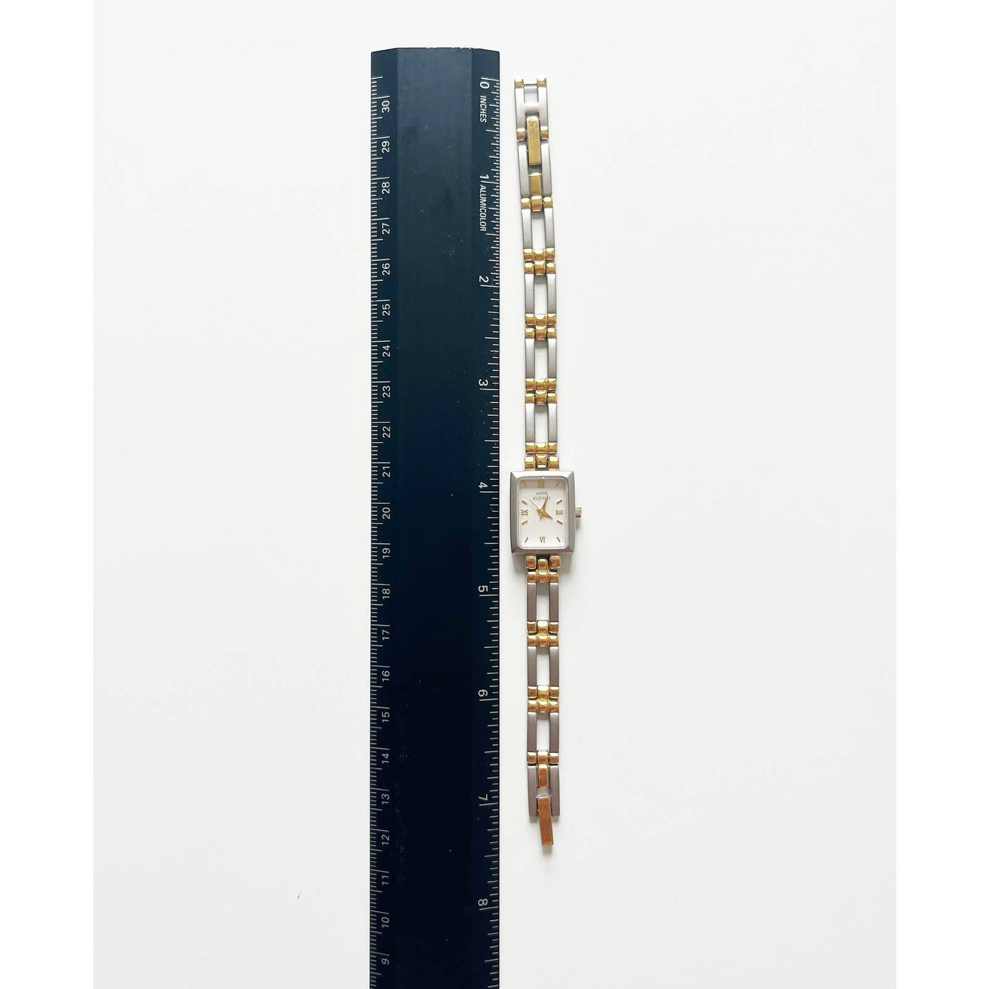 Vintage Two Tone Rectangular Bracelet Watch