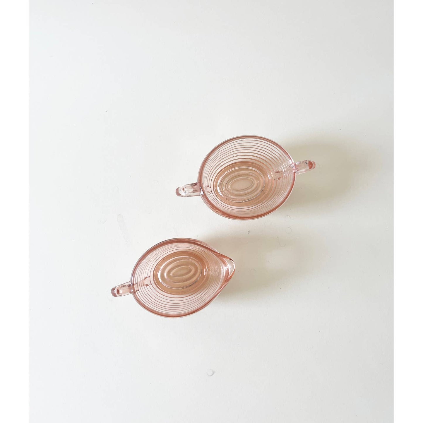 Vintage Pink Impression Coffee Milk Glasses | Pretty Pink Kitchenware | Eclectic Glassware