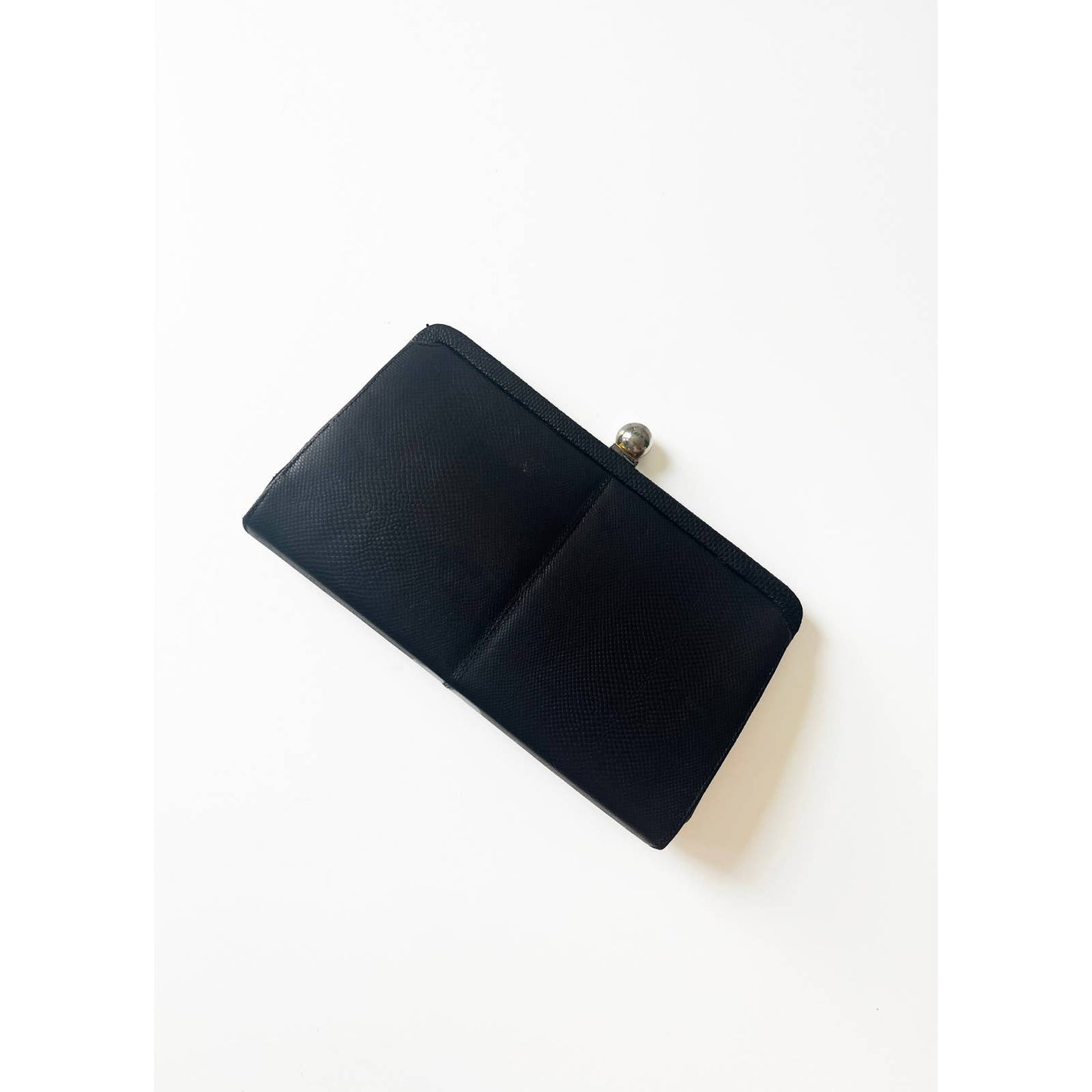 Vintage Modern Black Leather Clutch | Classic Black Handbag