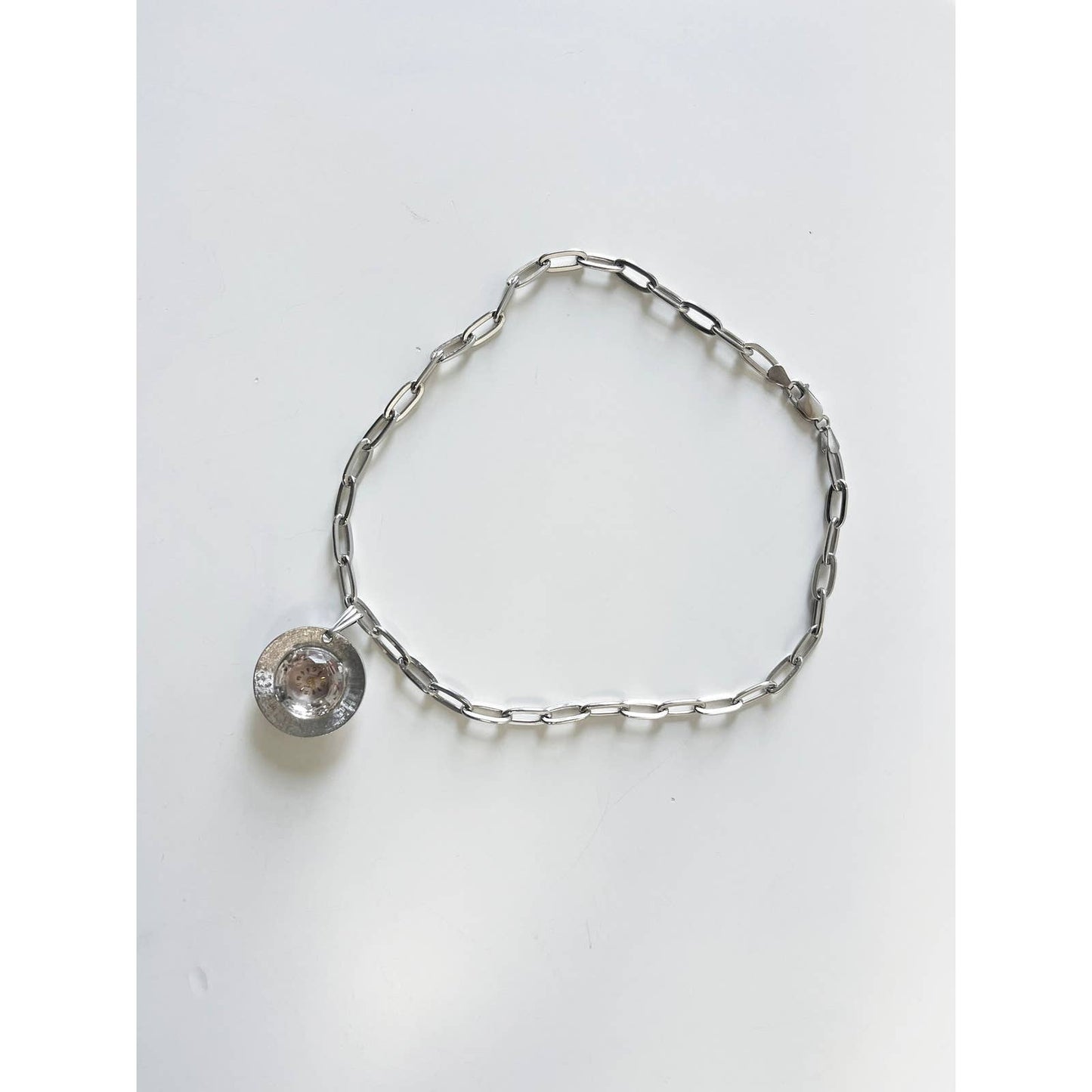 Vintage Watch Charm Necklace | 925 Silver Chain
