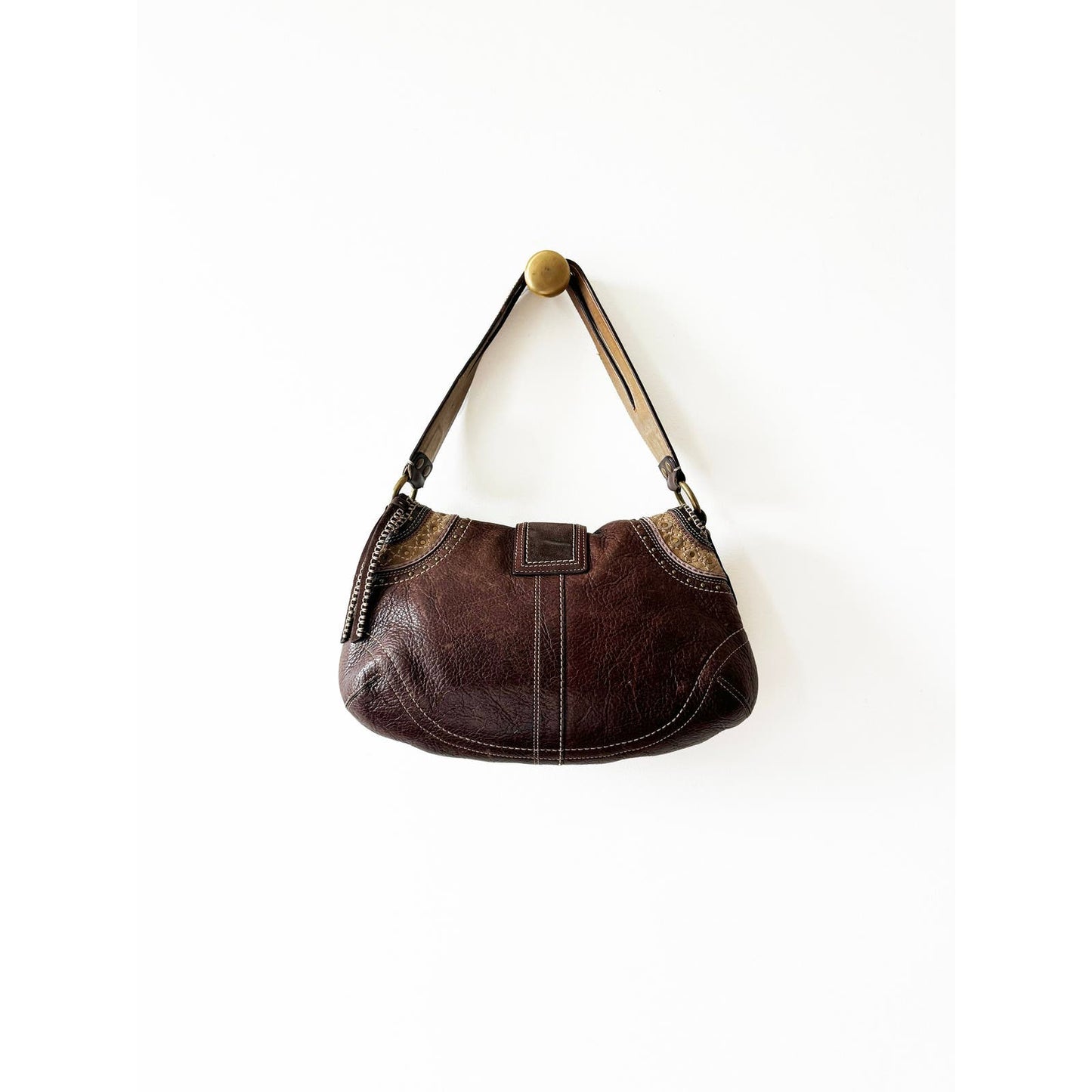 Vintage Coach Small Boho Brown Leather Bag