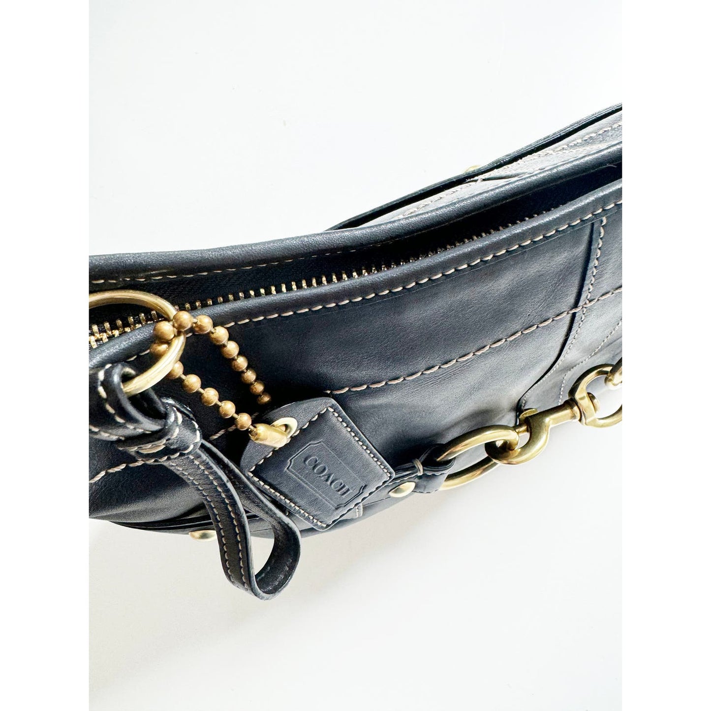 Vintage Coach Boho Black Shoulder Y2K Purse with Buckle