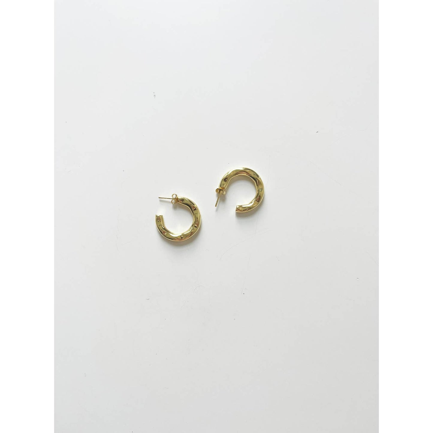 Gold Wavy Organic Hoops