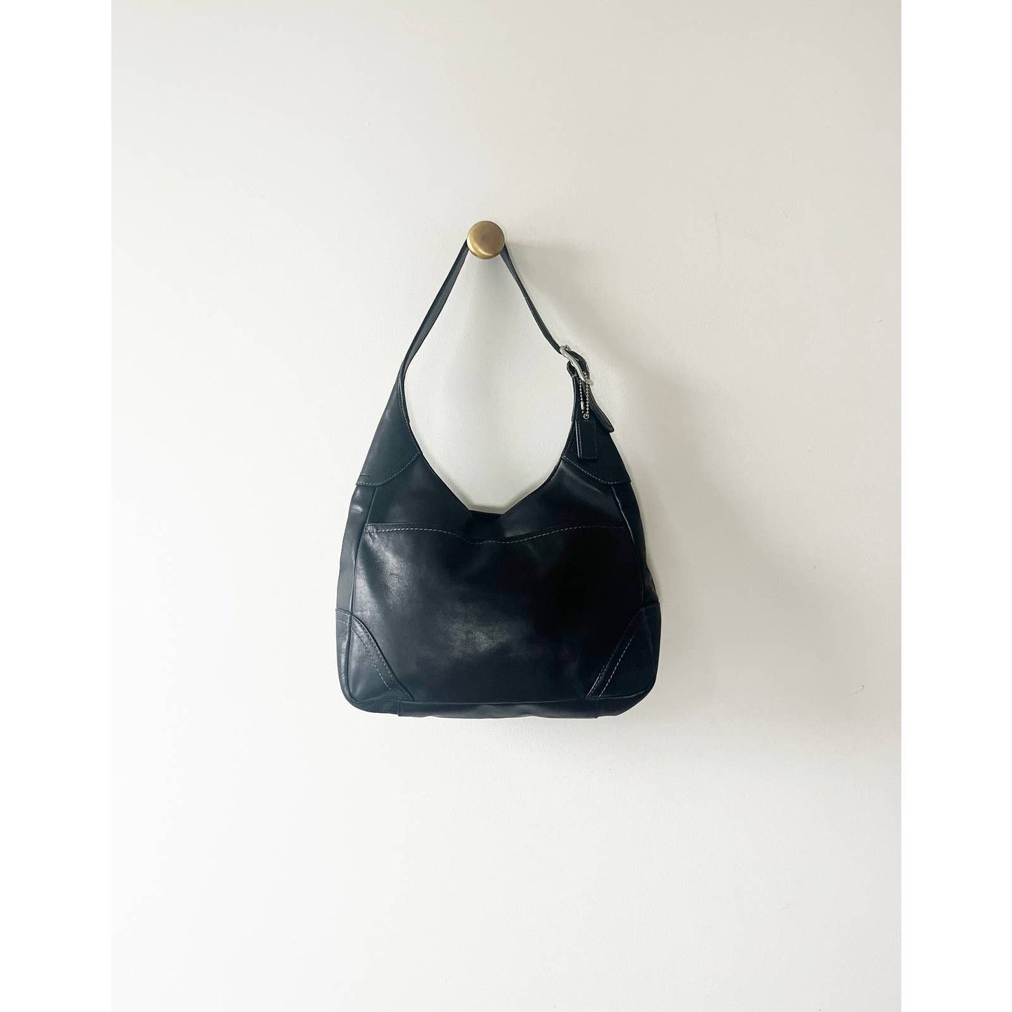 Coach Black Leather Hobo Handbag