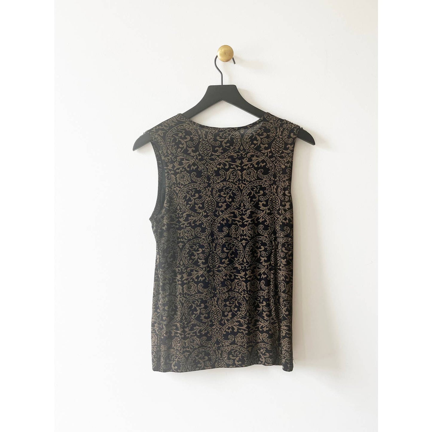 Vintage Black Scroll Deign Y2k Tank Top