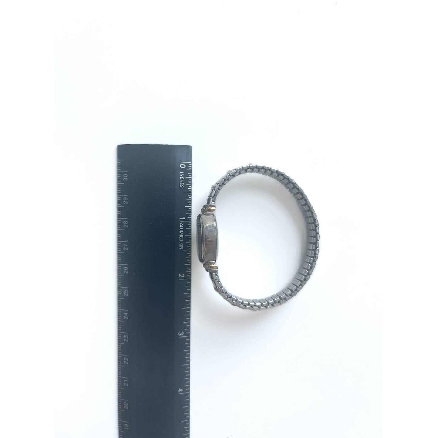 Vintage Small Silver Stretch Watch and Gold Details