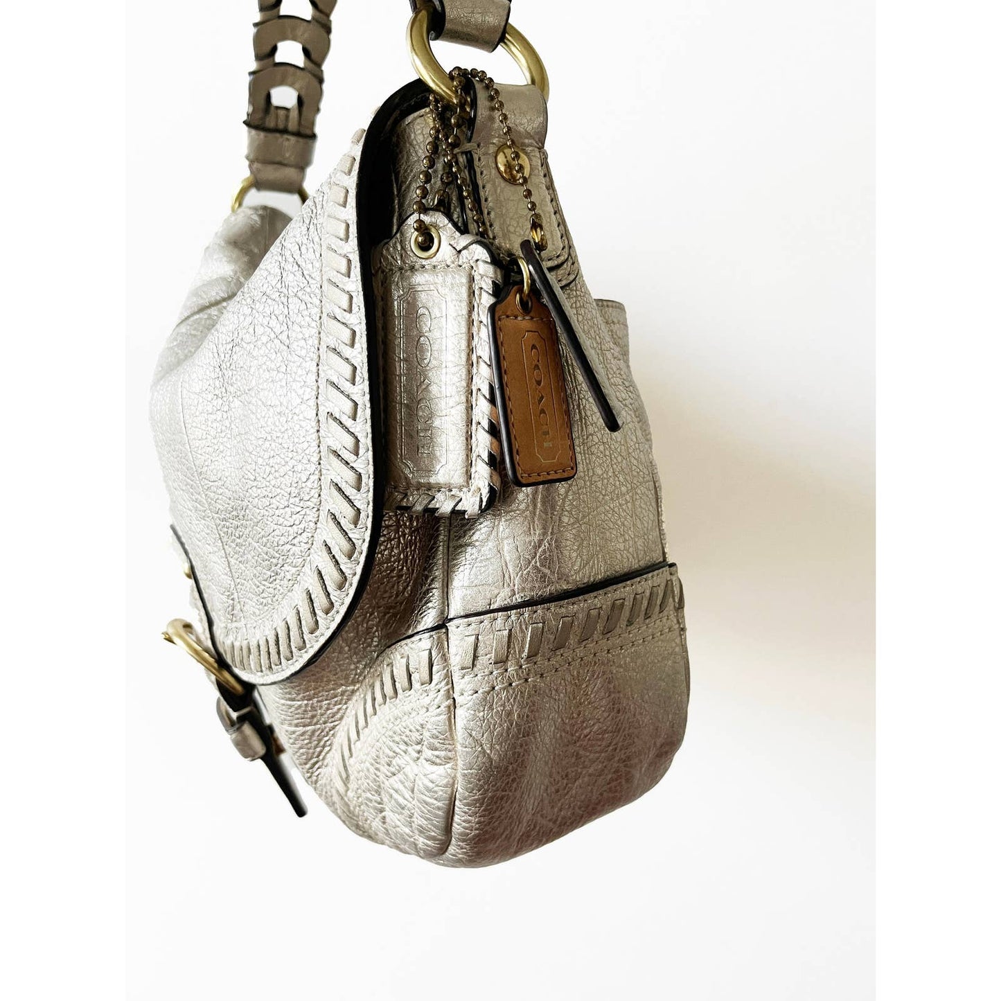 Vintage Y2k Coach Silver Shoulder Bag