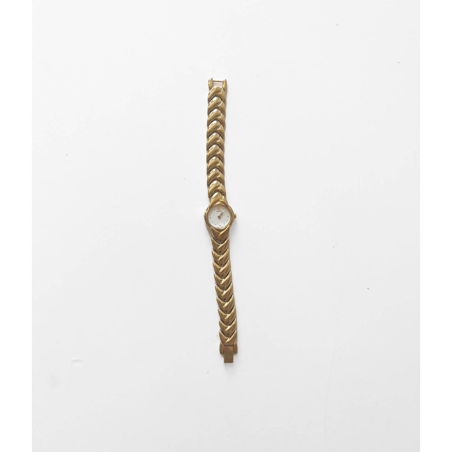 Vintage 90s Gold Watch Braided with White Face | Pulsar