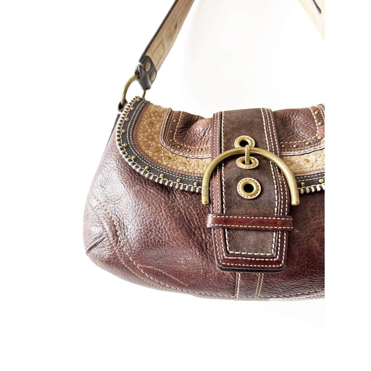 Vintage Coach Small Boho Brown Leather Bag
