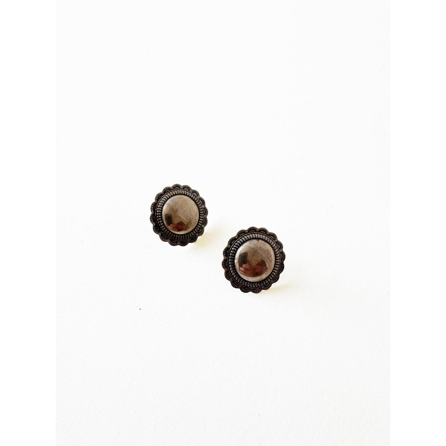 Vintage Sterling Silver Western Stud Earrings