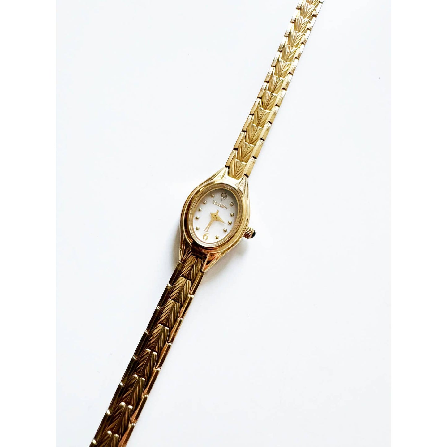 Vintage Small Gold Watch with Oval Face | Elgin