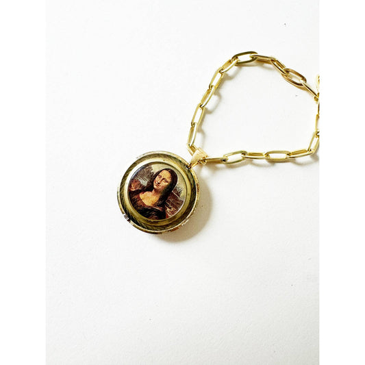 Watch Mona Lisa Charm Necklace | 925 Gold Vermeil Chain