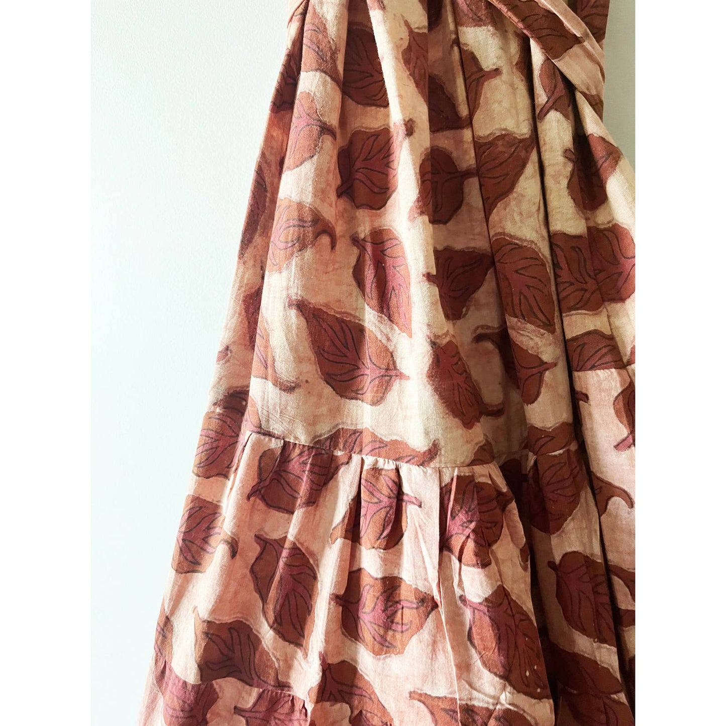 Pink Hand Block Print Long Maxi Dress