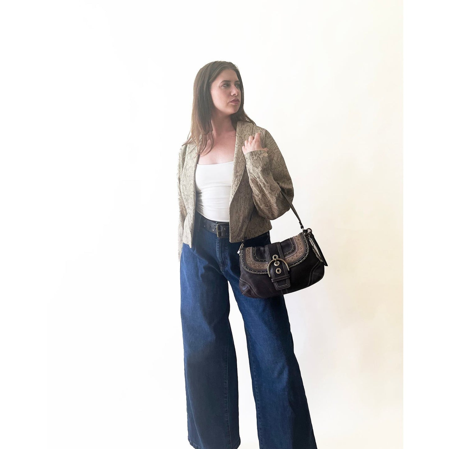 Vintage Coach Small Boho Brown Leather Bag