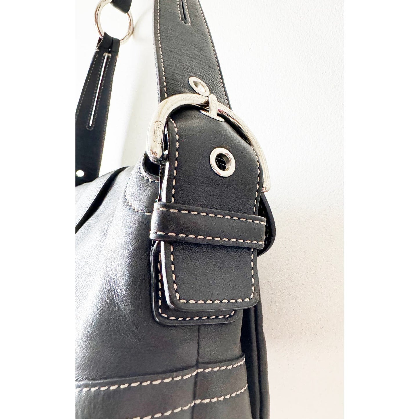 Vintage Coach Black Y2K Two Pocket Purse