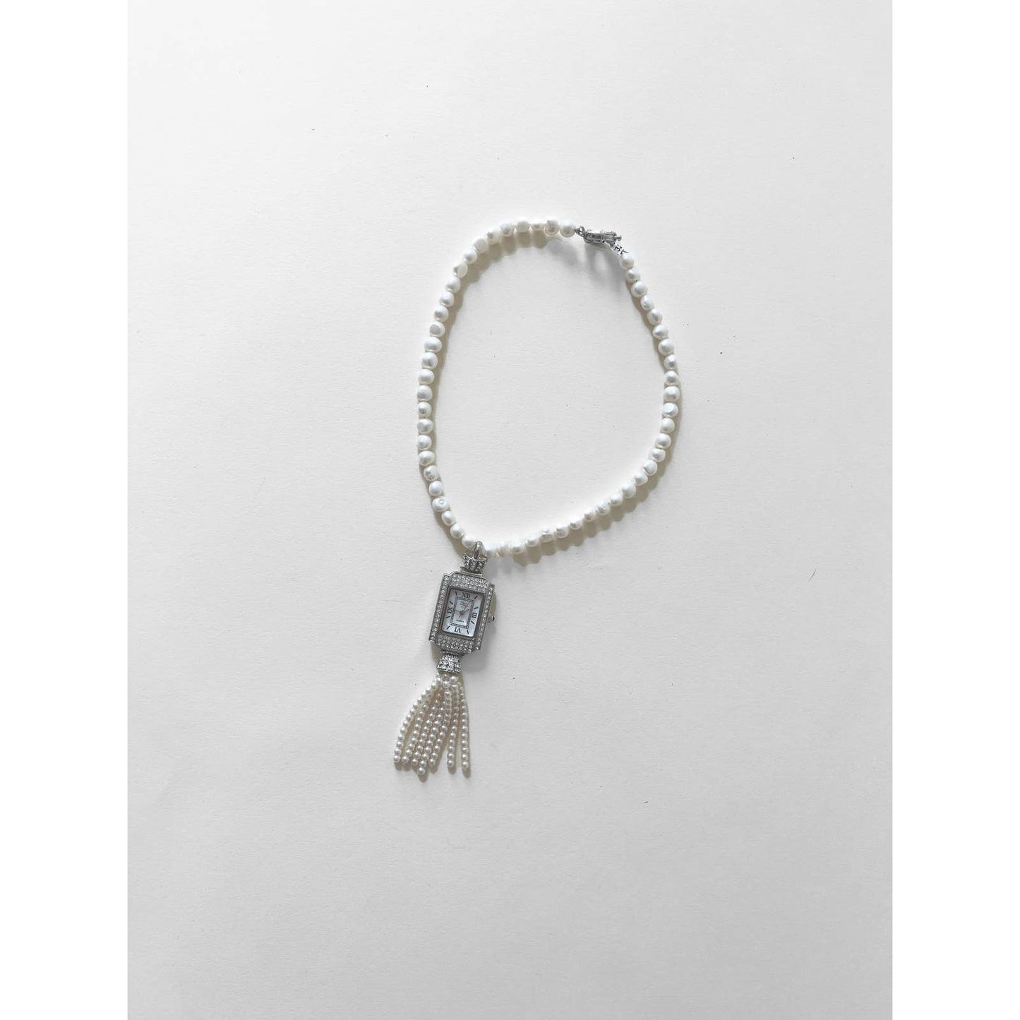 Watch Necklace | Vintage One of a Kind Watch Choker with Pearl Details