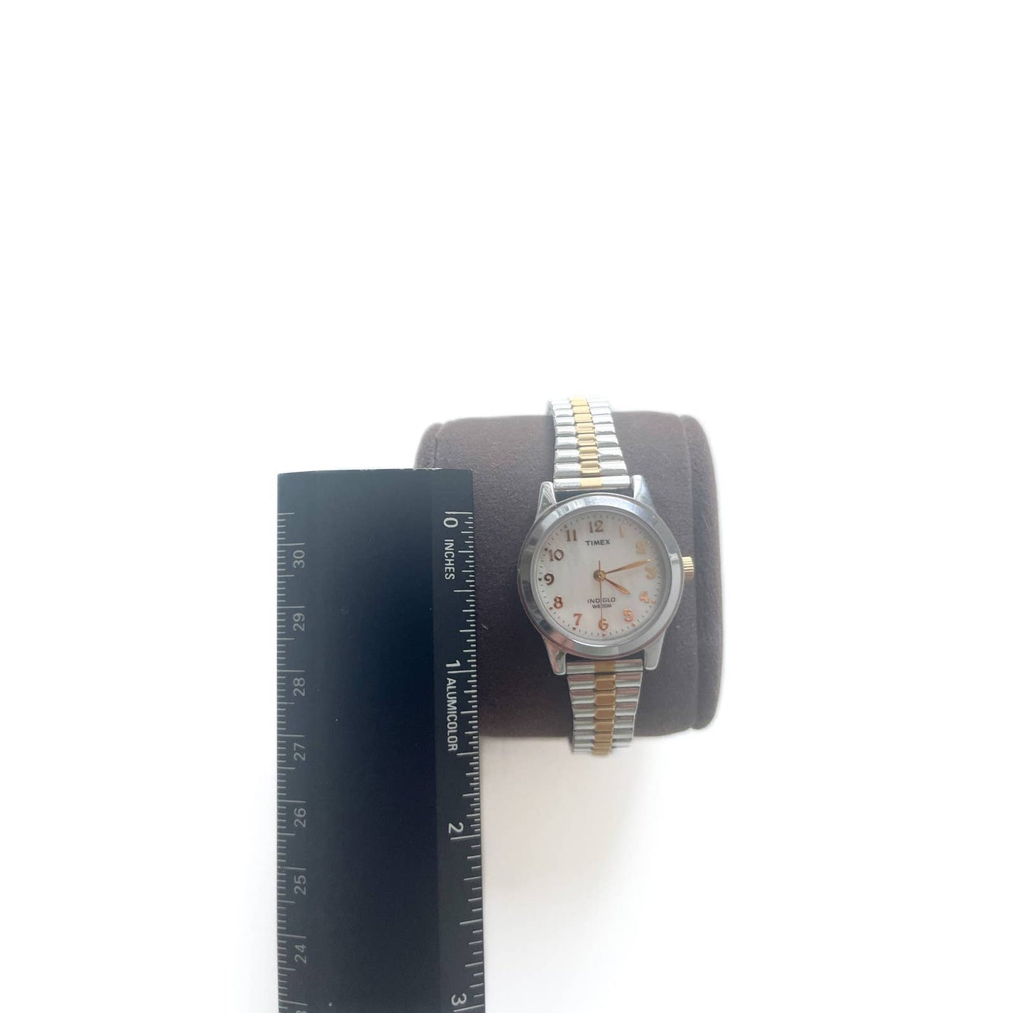 Vintage Silver Watch with Pearl Face and Gold Details