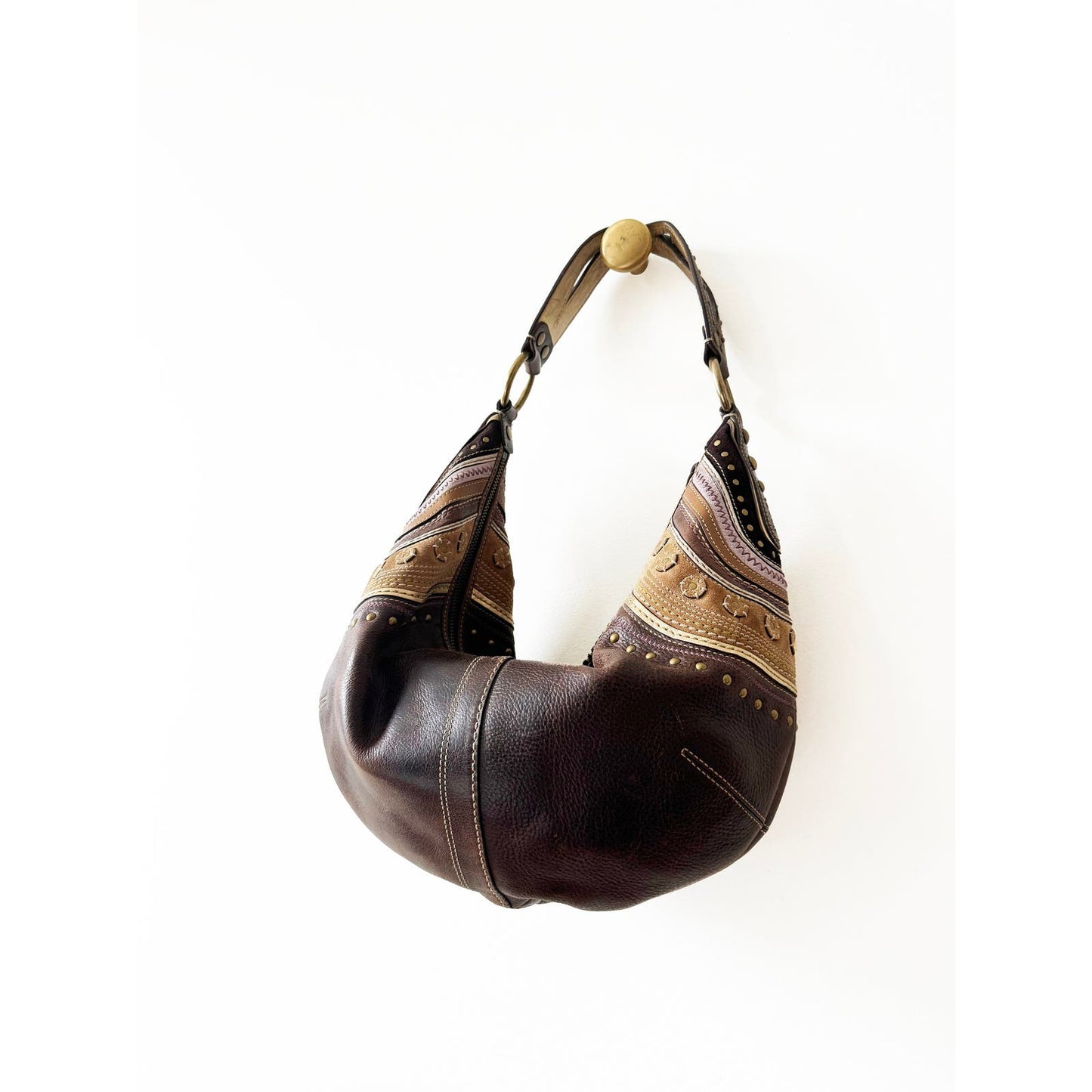 Vintage Coach Large Boho Brown Leather Bag