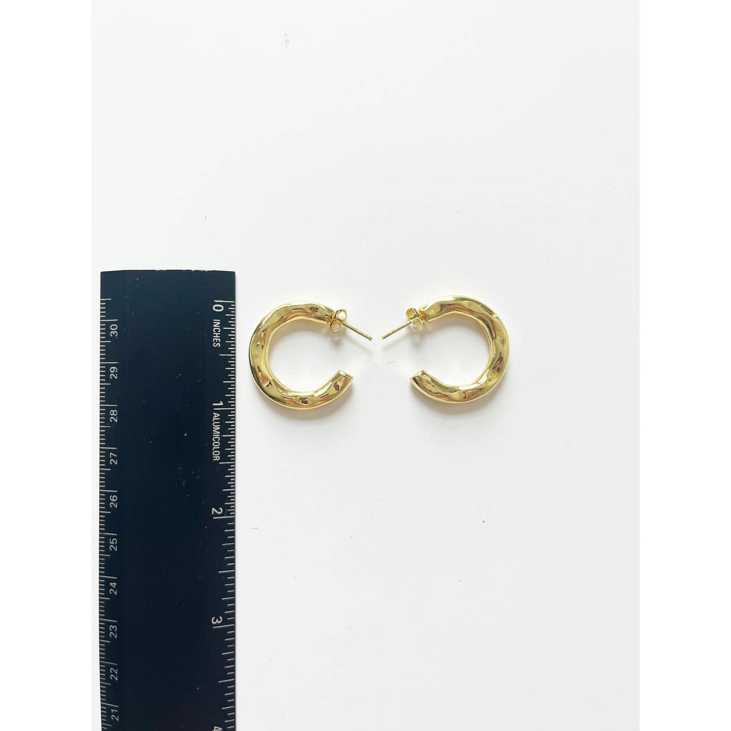 Gold Wavy Organic Hoops