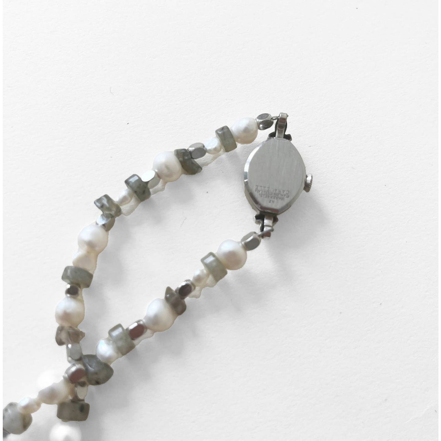 Watch Necklace | Vintage One of a Kind Watch Choker with Pearls and Laborite Details