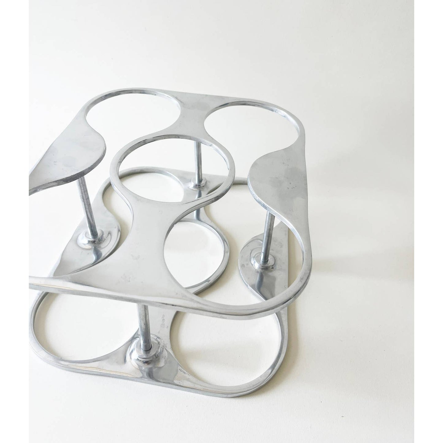 Vintage Silver Square Wine Rack | Modern Wine Shelf