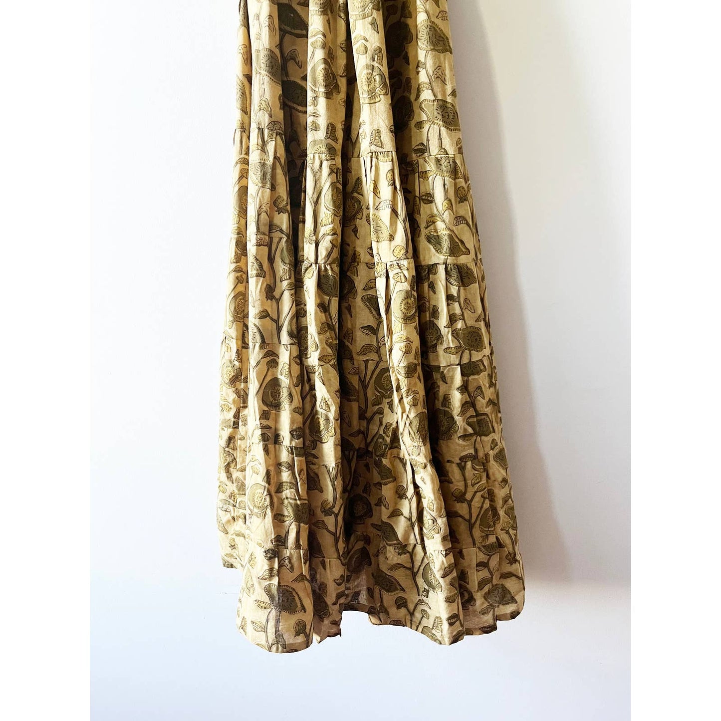 Hand Block Print Long Maxi Mushroom Dress