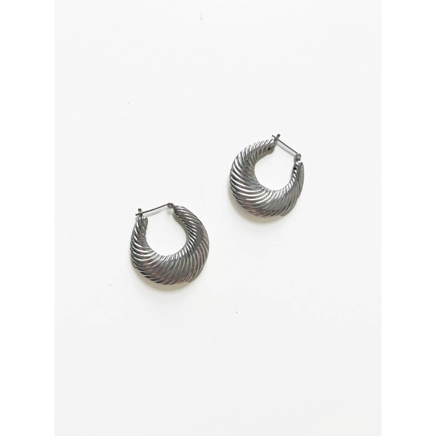 Vintage Statement Silver Hoops